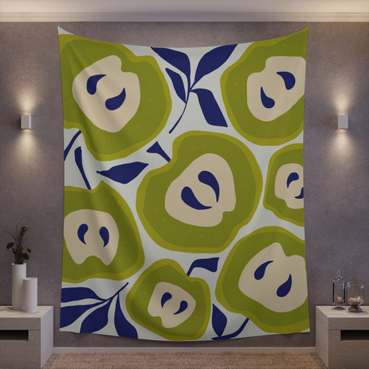 Modern Green Apple Fusion Tapestry