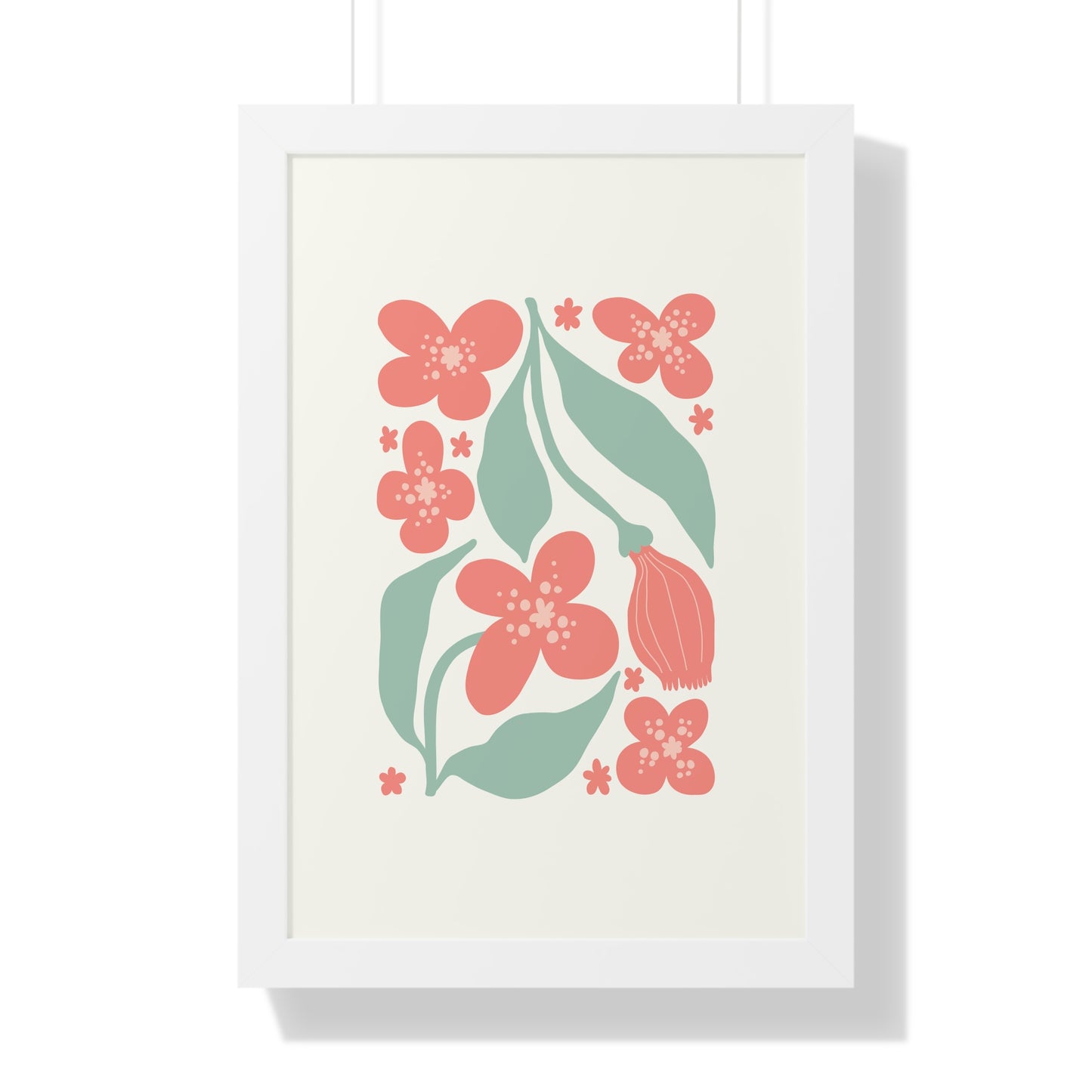 Framed Playful Duo of Blooms Art Wall Poster