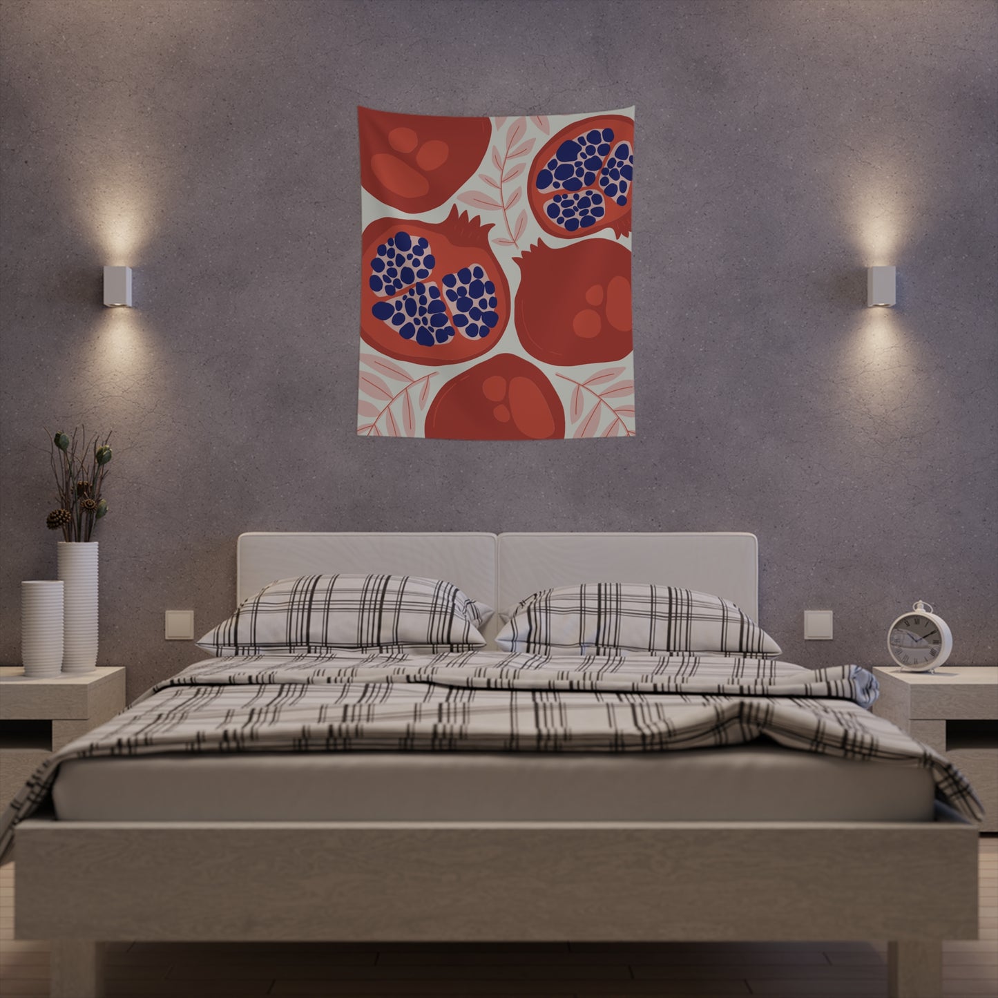 Modern Purple Pomegranate Tapestry