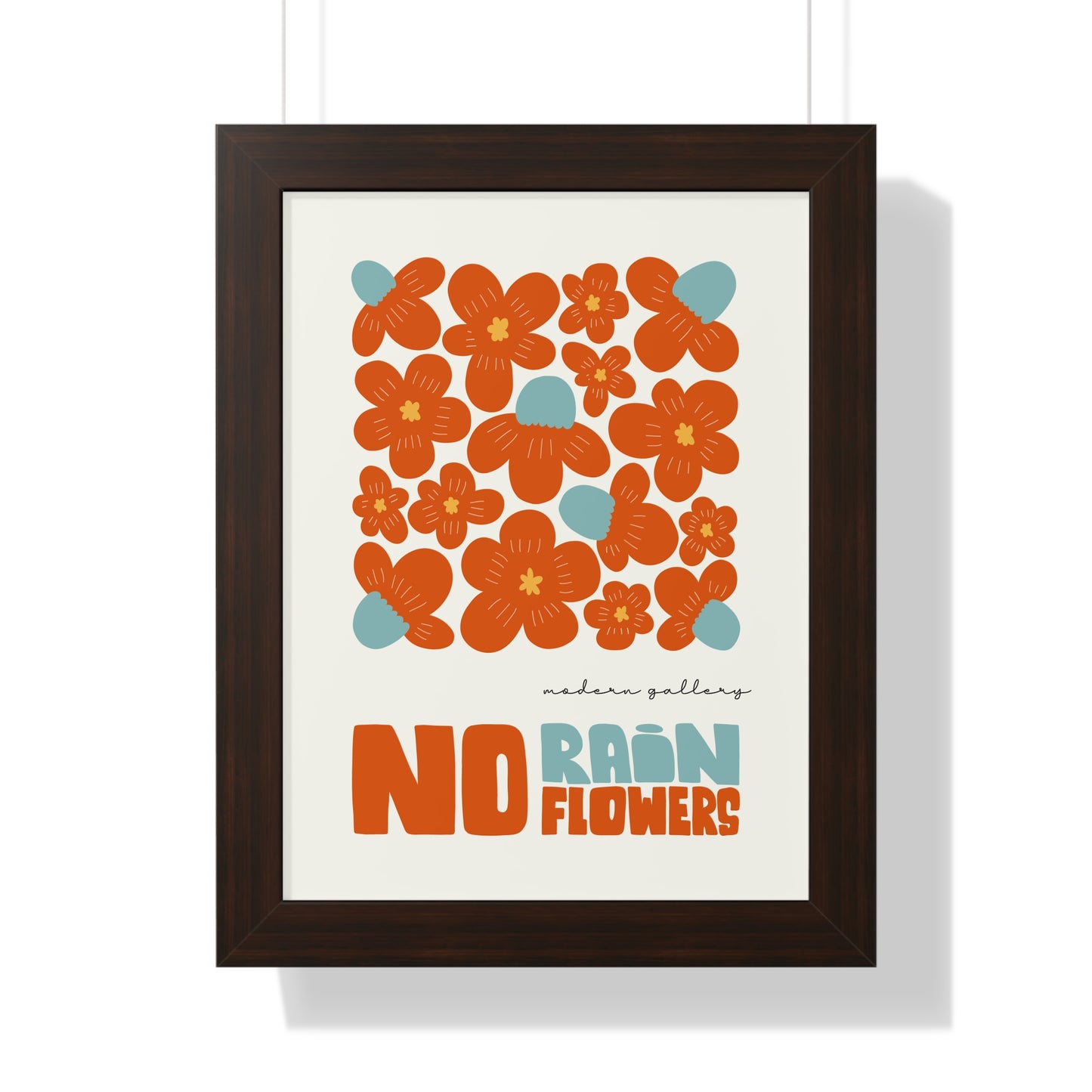 Framed Captivating Red Floral Art: No Rain Flowers Edition