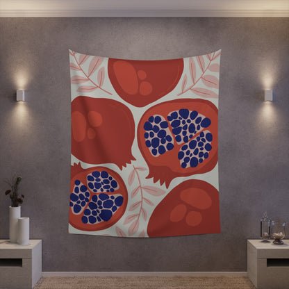 Modern Purple Pomegranate Tapestry