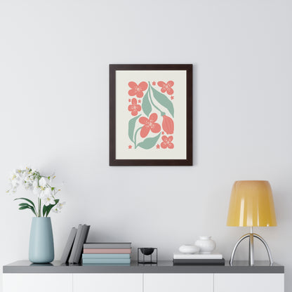 Framed Playful Duo of Blooms Art Wall Poster