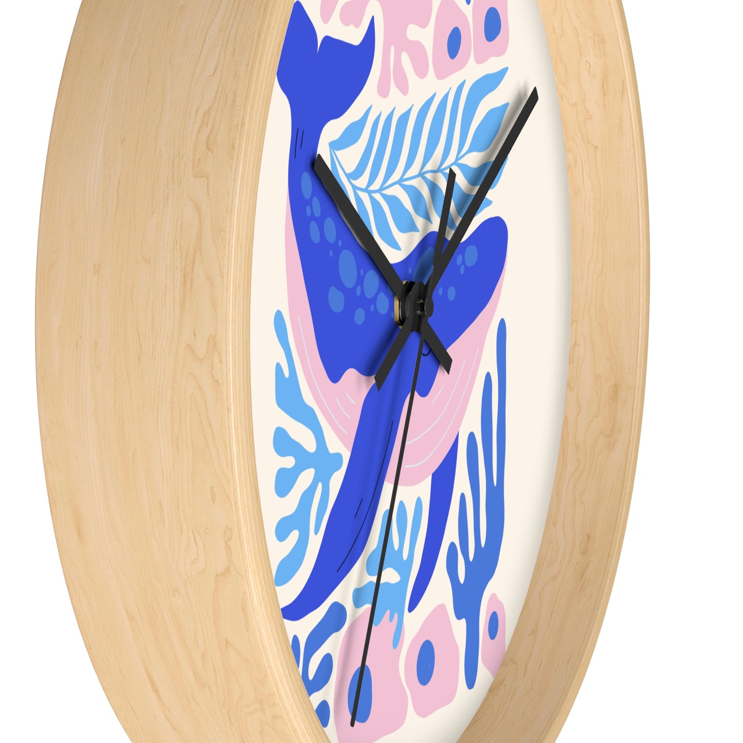 Blue Whale Coral Expedition Wall Clock