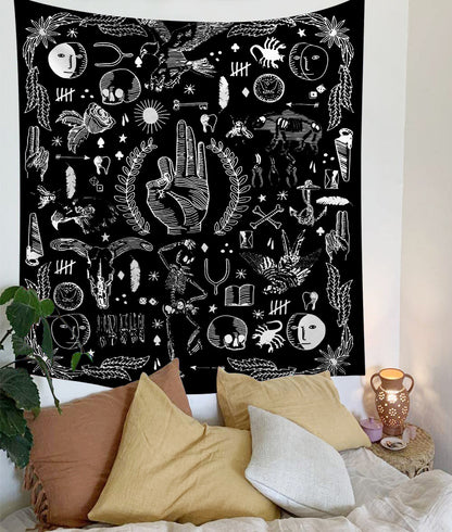 Mandala Tapestry for Home Decor White Black Sun And Moon Tapestry Wall Hanging Gossip Tapestries Bedroom Wall Covering