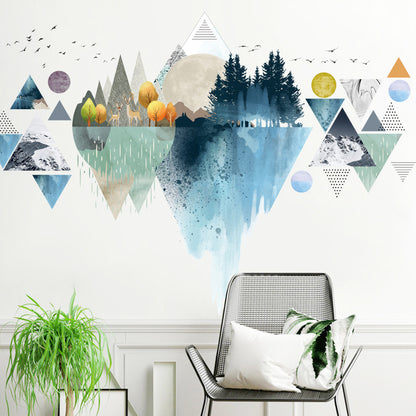 Nordic ins style Triangle Dreamy Mountain Wall Stickers Living room Bedroom Vinyl Wall Decals Creative Home Decor