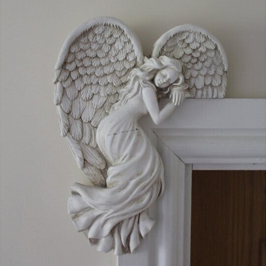 Door Frame Angel Wings Wall Sculpture Ornament Garden Home Decor Secret Fairy