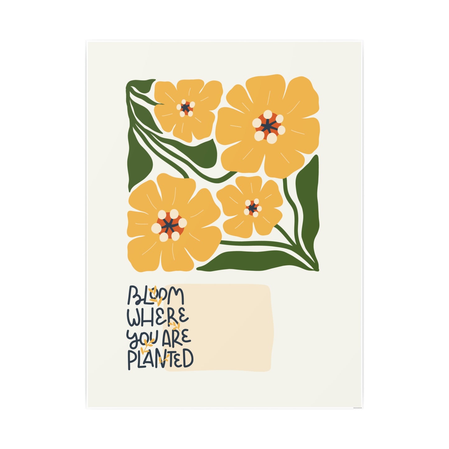 Sunny Yellow Floral Wall Poster