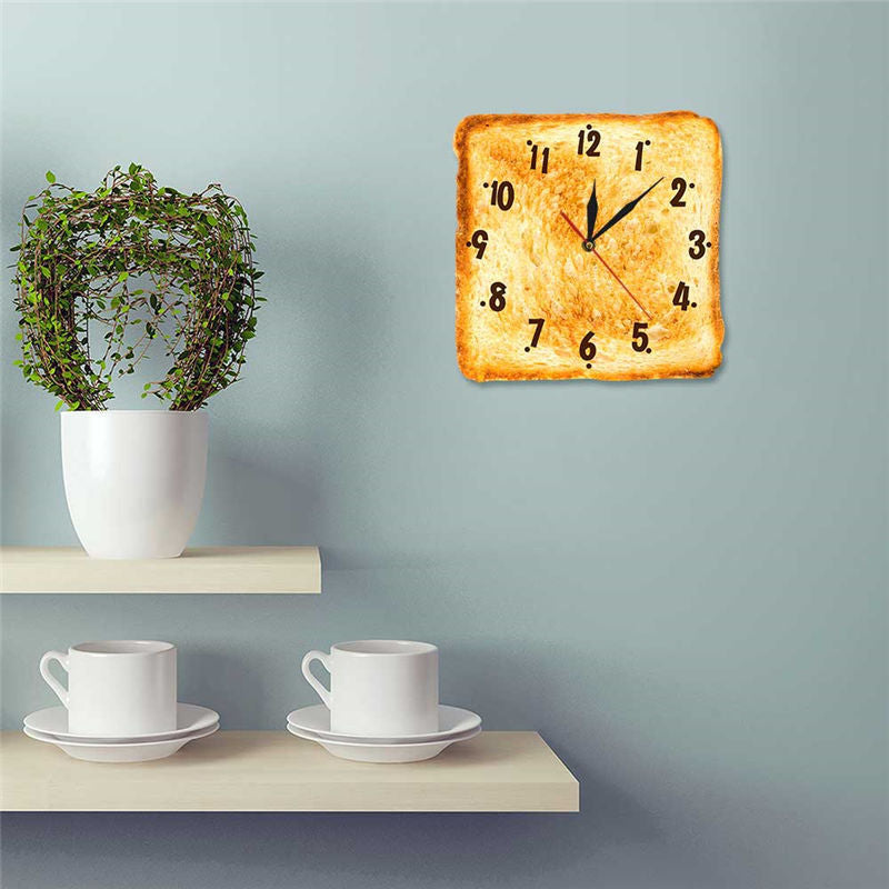 Home Decor Realistic Baked Bread Modern Wall Clock