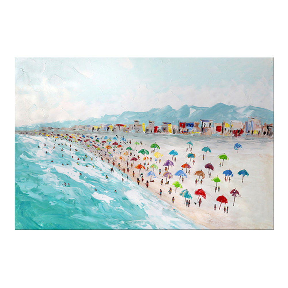 Hand Painted Beach Thick Oil Canvas Painting Wall Art Home Decor