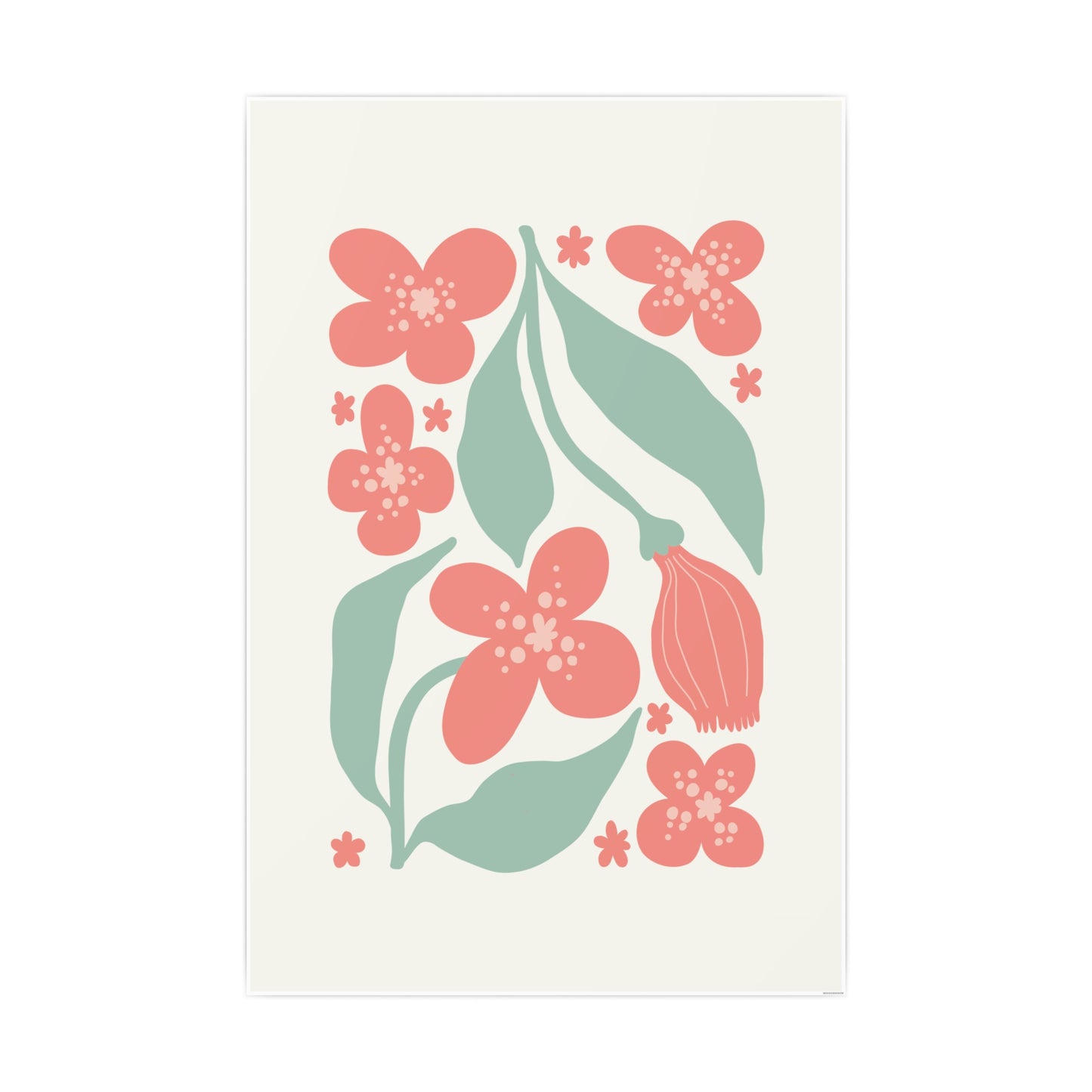 Playful Duo of Blooms Art Wall Poster