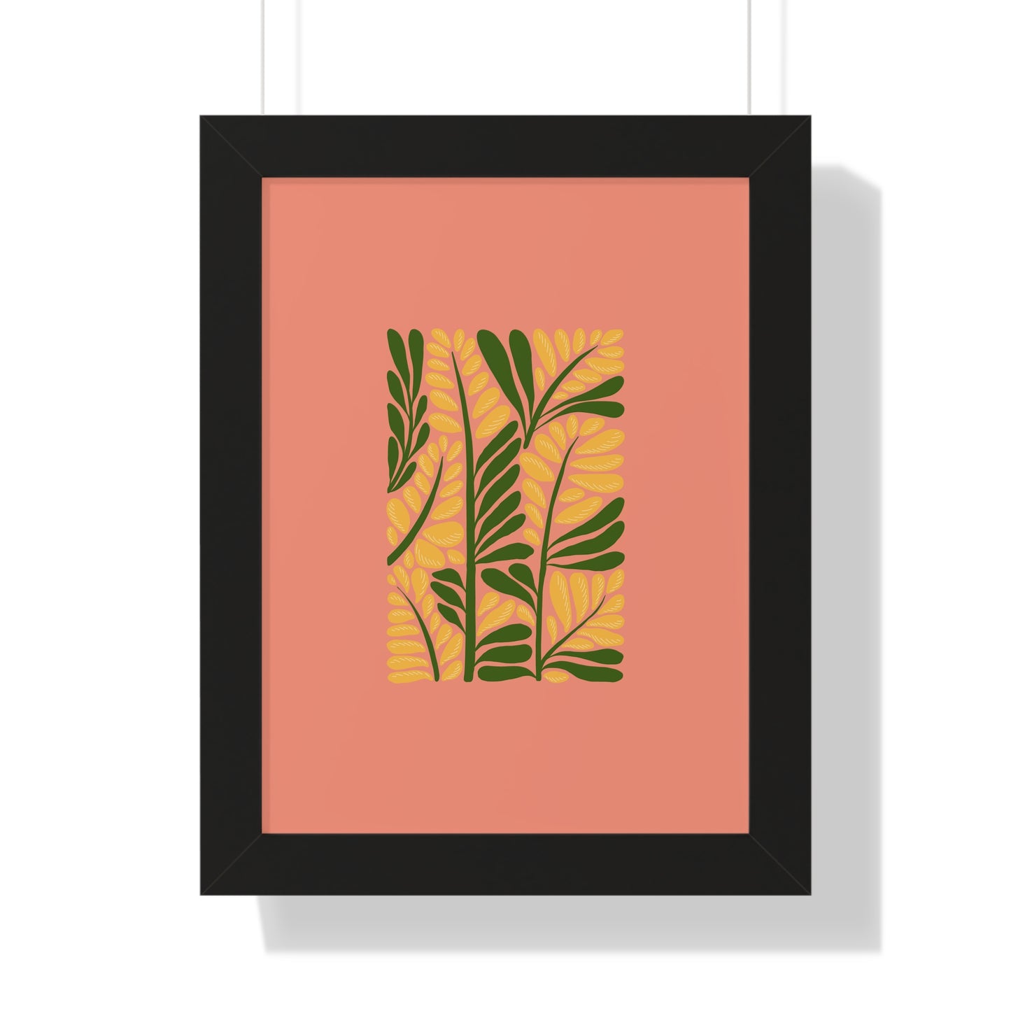 Framed Vibrant Leafy Canvas Print Wall Poster