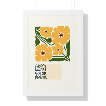 Framed Sunny Yellow Floral Wall Poster