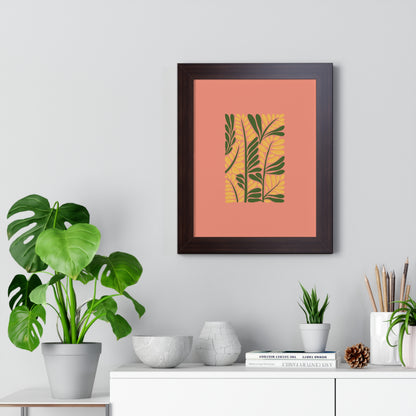 Framed Vibrant Leafy Canvas Print Wall Poster