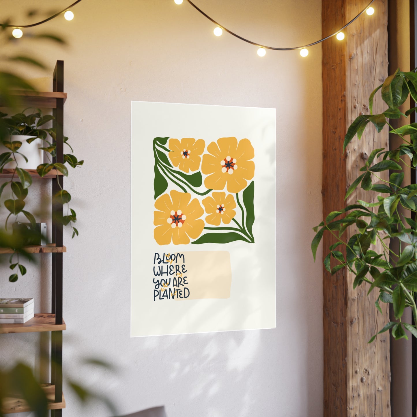 Sunny Yellow Floral Wall Poster