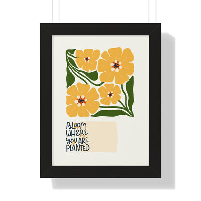 Framed Sunny Yellow Floral Wall Poster