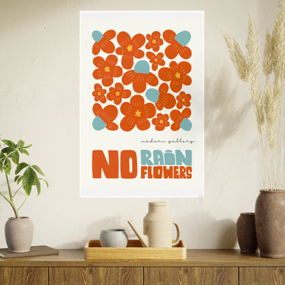 Captivating Red Floral Art: No Rain Flowers Edition
