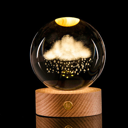 Luminous Galaxy Crystal Ball Decoration 3D Laser Inner Carving